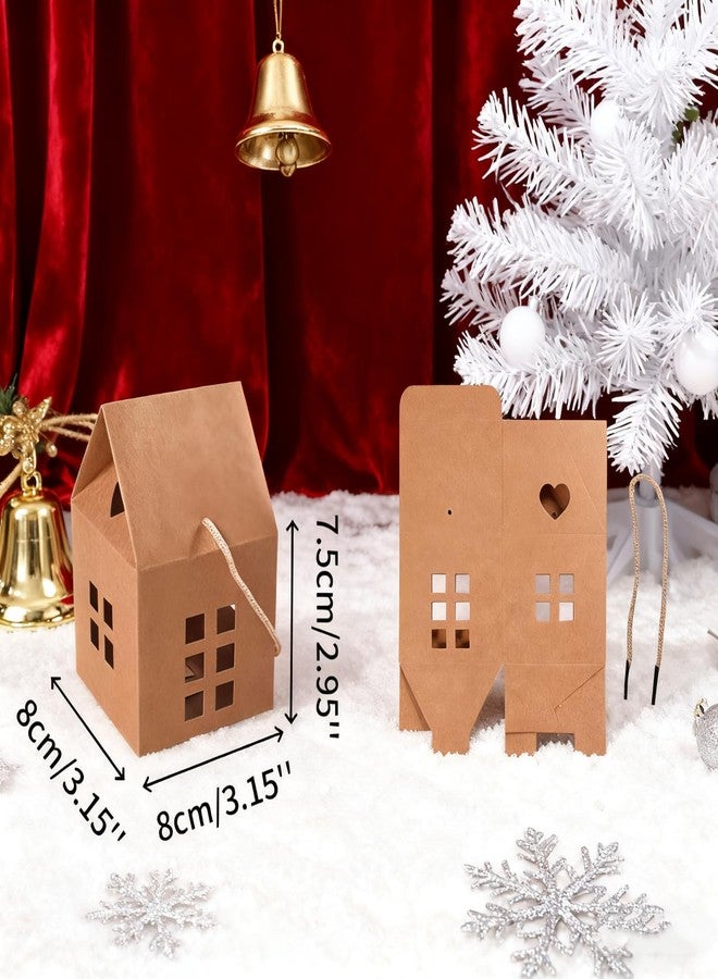 HAN SHENG 30 Pcs Kraft Paper House Shaped Candy Boxes 3.15x3.15x2.95 Inch, Gift & Favor Boxes for Wedding, Christmas, Birthday, Party Favors, Treats, Decorations - Image 2